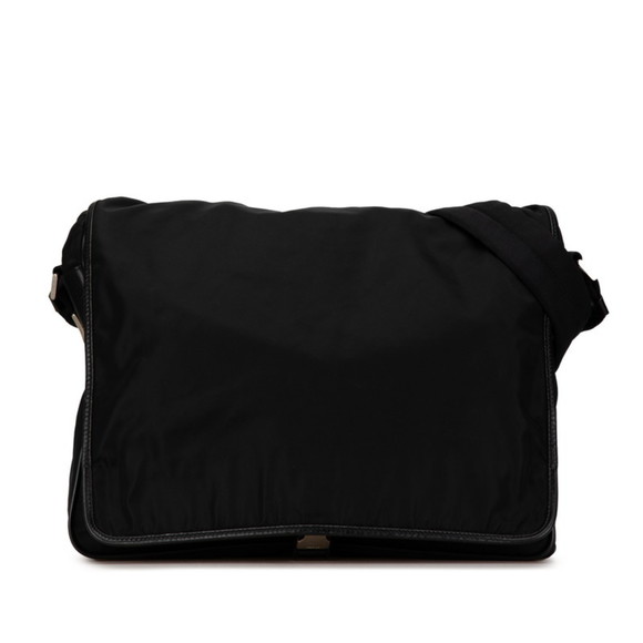 Prada Triangle Plate Shoulder Bag V158 Black Nylon Women's PRADA - Picture 1 of 10